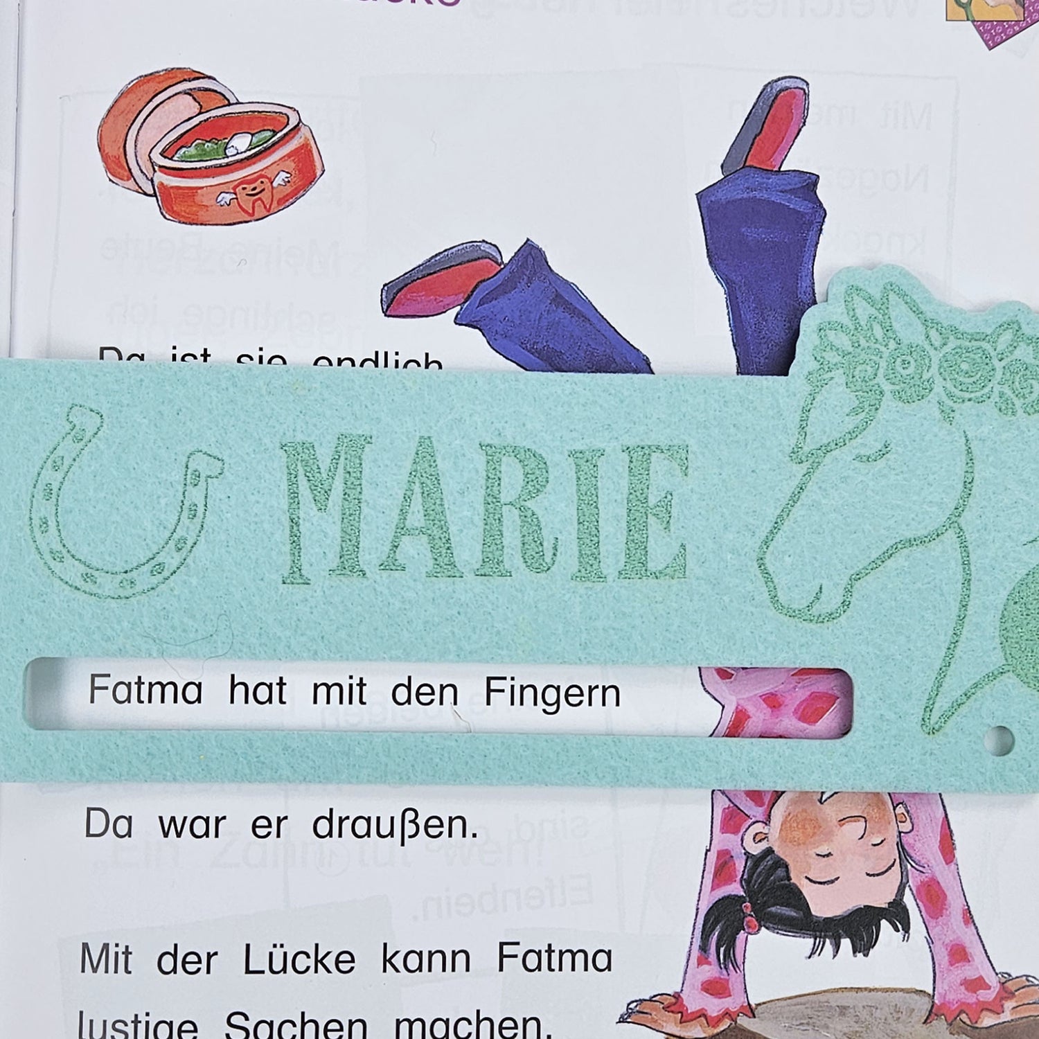 Personalisierte Lesehilfe &quot;Pferd&quot; für Leseanfänger zum Schulstart, Einschulung, Schultüte, Schulanfang Grundschule