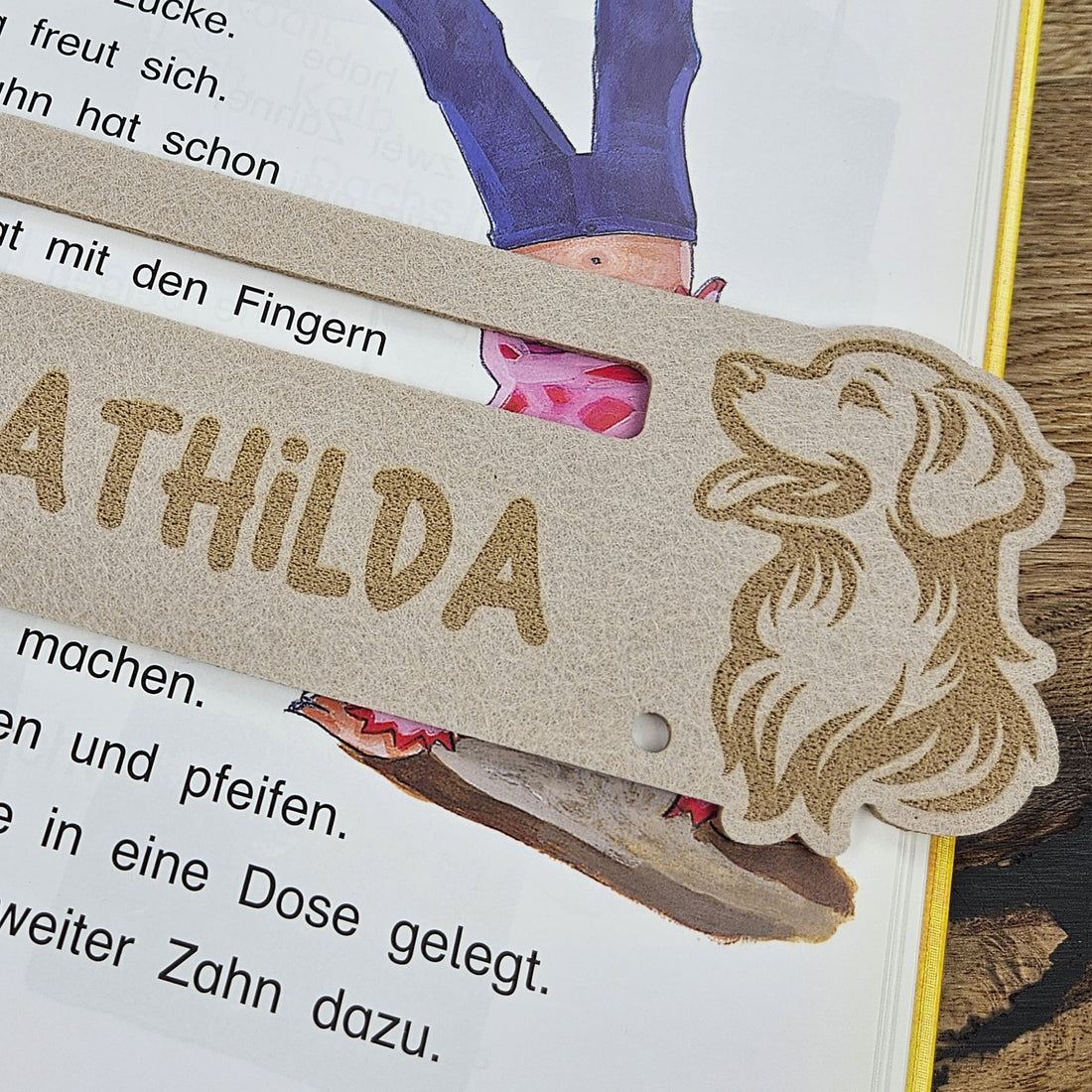 Personalisierte Lesehilfe &quot;Hund&quot; für Leseanfänger zum Schulstart, Einschulung, Schultüte, Schulanfang Grundschule