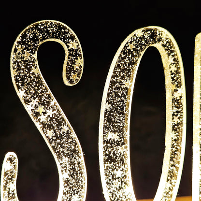 Großes, personalisiertes Nachtlicht Stern-Glitter, LED Lampe mit Wunschname personalisiert