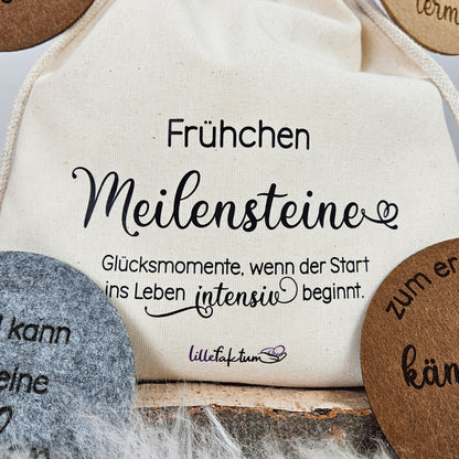 Personalisierte Meilensteine für Frühchen aus Filz