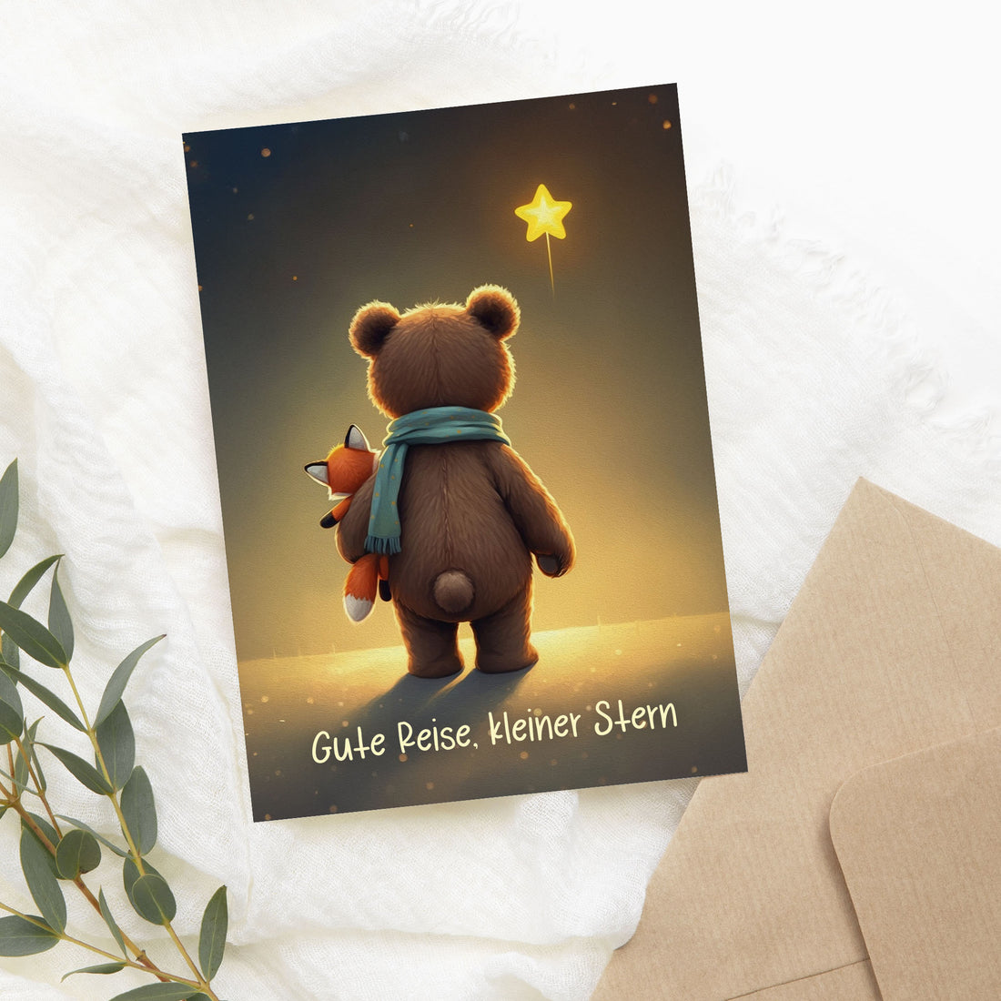Karte Sternenkind &quot;Gute Reise, kleiner Stern&quot; Kondolenzkarte / Trauerkarte / Beileidskarte Fehlgeburt Totgeburt Sternenkind