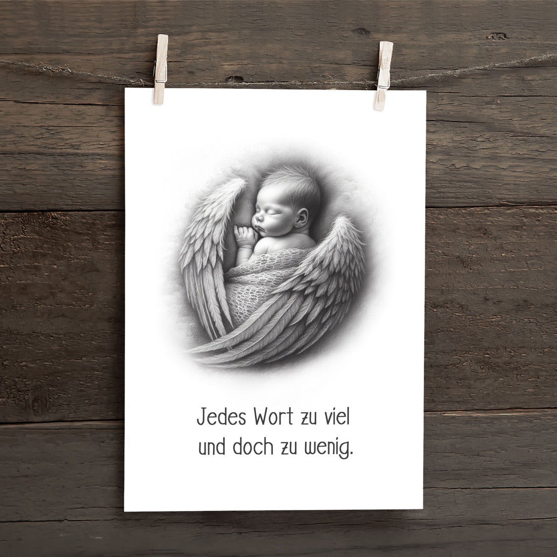 Karte Sternenkind &quot;Jedes Wort zu viel und doch zu wenig&quot; Kondolenzkarte / Trauerkarte / Beileidskarte Fehlgeburt Totgeburt Sternenkind
