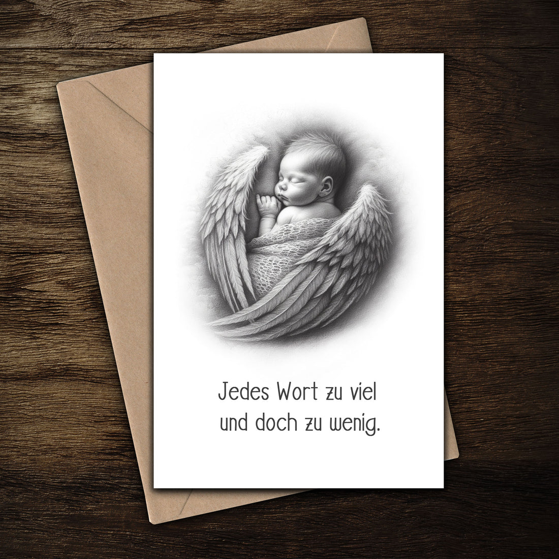 Karte Sternenkind &quot;Jedes Wort zu viel und doch zu wenig&quot; Kondolenzkarte / Trauerkarte / Beileidskarte Fehlgeburt Totgeburt Sternenkind