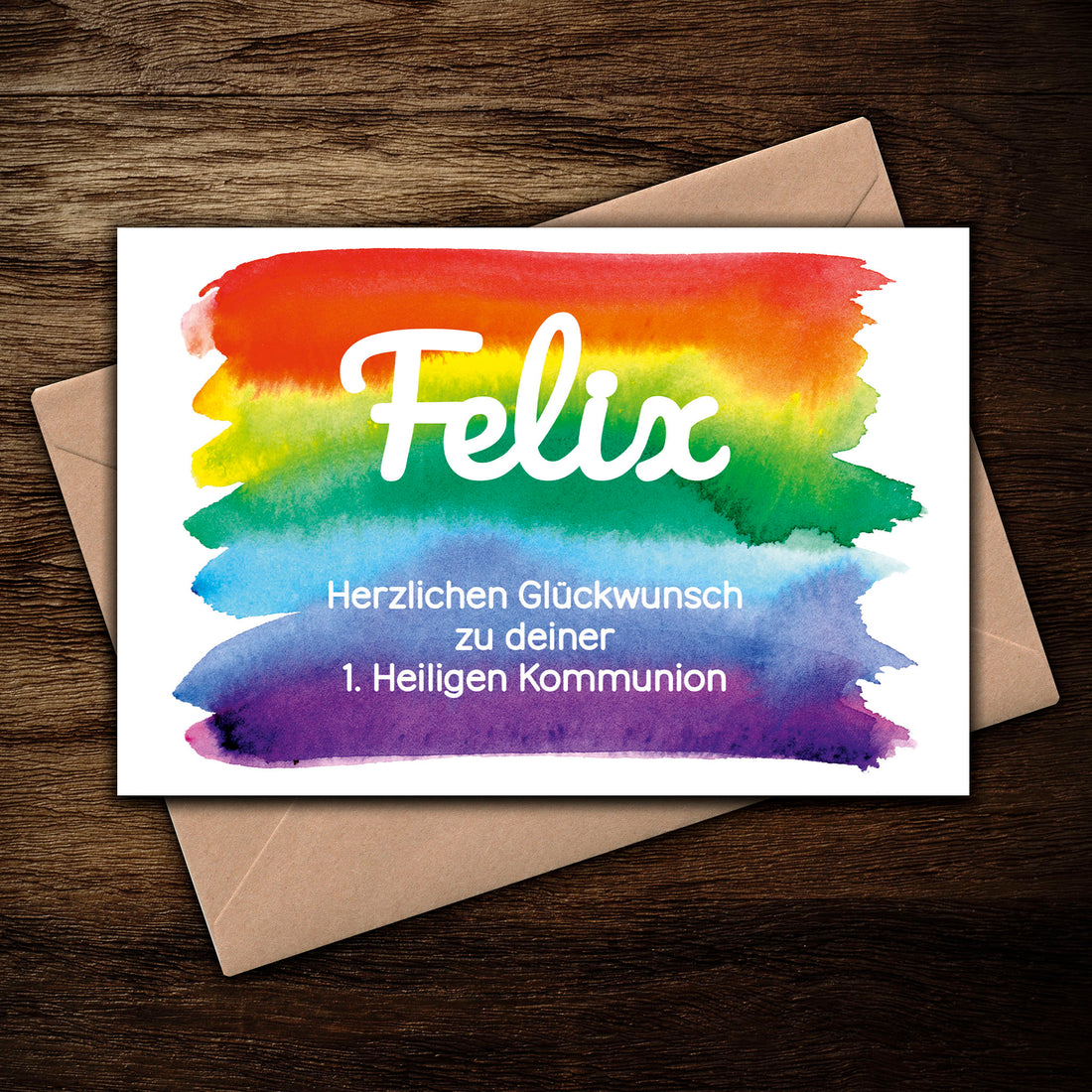 Personalisierte Karte Kommunion/ Konfirmation/ Taufe, Personalisierte Glückwunschkarte Kommunion mit Wunschtext