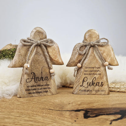Personalisierter Holz Engel, Schutzengel, Trauer Deko, Geschenk bei Trauer, Anteilnahme, Kondolenz, Sternenkind, Trauergeschenk Fehlgeburt
