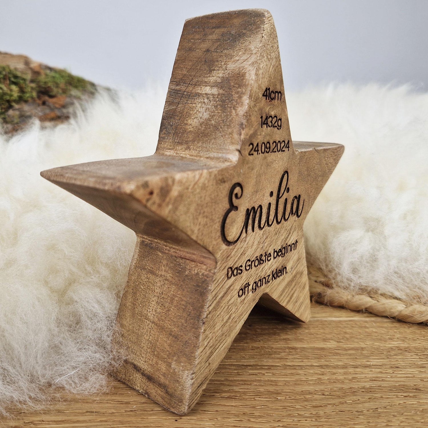 Personalisierter Holz Stern, Geschenk zur Geburt, Babygeschenk, personalisiertes Geschenk, Taufe, Erinnerung, Frühchen, Frühgeburt