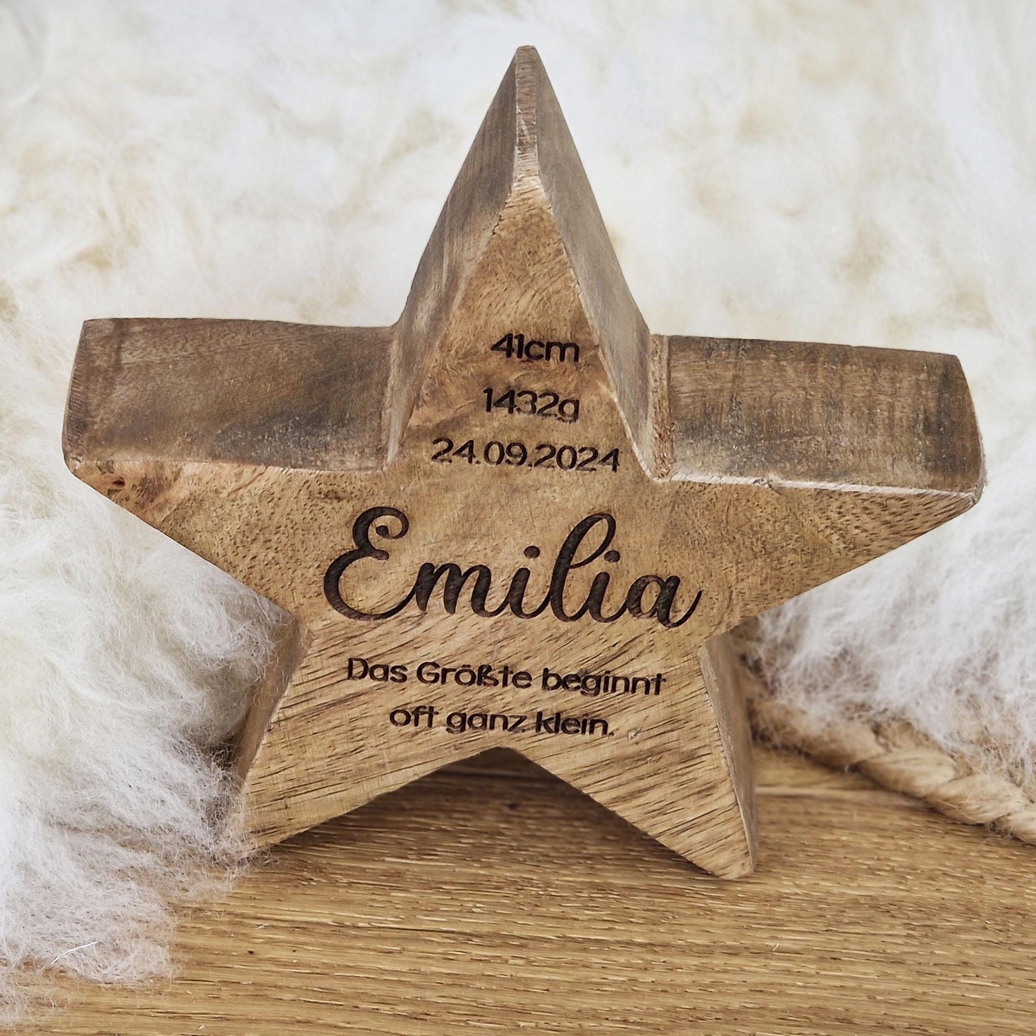 Personalisierter Holz Stern, Geschenk zur Geburt, Babygeschenk, personalisiertes Geschenk, Taufe, Erinnerung, Frühchen, Frühgeburt