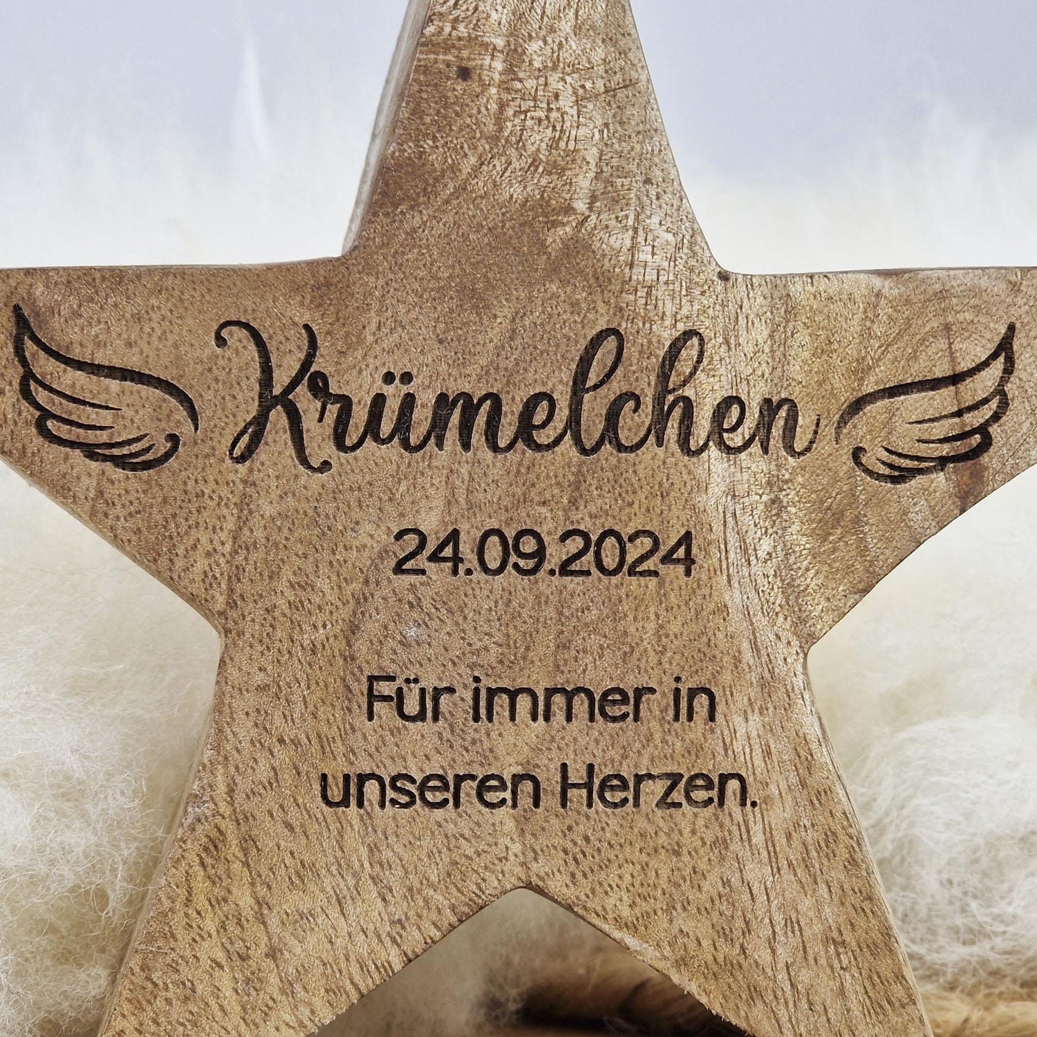 Personalisierter Holz Stern, Sternenkind Geschenk, Kondolenz, Anteilnahme, personalisiertes Geschenk,  Erinnerung, Frühchen, Frühgeburt