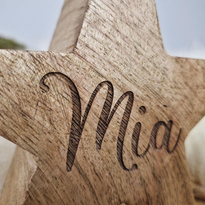 Personalisierter Namensstern, Holz Stern, Geschenk zur Geburt, Babygeschenk, personalisiertes Geschenk, Taufe, Geburtsgeschenk, Geburtstag